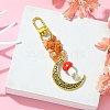 Hollow Moon Alloy Pendant Decoraiton HJEW-JM01394-02-3