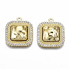 Rack Plating Alloy Crystal Rhinestone Pendants PALLOY-S132-220A-RS-1