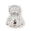 Brass Micro Pave Cubic Zirconia Slide Charms ZIRC-I068-13P-2