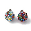 Polymer Clay Rhinestone Pendants RB-S055-12B-M-2