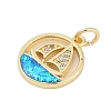 Brass Micro Pave Cubic Zirconia Pendants KK-I723-47G-2