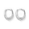 Brass Micro Pave Clear Cubic Zirconia Hoop Earring Findings EJEW-K245-20P-1