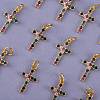 20Pcs Brass Micro Pave Colorful Cubic Zirconia Pendants ZIRC-SZ0001-82-3