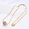 Vacuum Plating 304 Stainless Steel Round Snake Chain Necklace NJEW-S420-009C-G-5