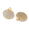 Brass Micro Pave Clear Cubic Zirconia Pendants KK-Q031-17G-2