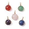 Natural Carnelian/Rose Quartz/Lapis Lazuli/Aventurine/Amethyst Round Pendants PALLOY-JF02981-1