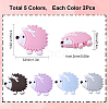 10Pcs 5 Colors Hedgehog Food Grade Eco-Friendly Silicone Beads SIL-SC0001-61-2