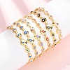 Brass Link Chain Bracelets for Women BJEW-D387-03G-1