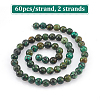 GOMAKERER 2 Strands Natural African Turquoise(Jasper) Beads Strands G-GO0007-09-3