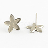 Non-Tarnish Flower Earring Settings 201 Stainless Steel Stud Earring Findings STAS-Q170-03-1