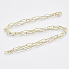 Brass Round Oval Paperclip Chain Necklace Making MAK-S072-04B-LG-2