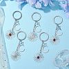 Stainless Steel with Natural Gemstone Pendants Keychain KEYC-JKC00776-2