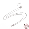 Rhodium Plated 925 Sterling Silver Cable Chains Necklace Making STER-I021-06P-1