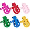  6Pcs 6 Colors Zinc Alloy D-Ring Anchor Shackle Clasps FIND-NB0002-96-1