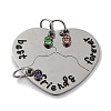 Best Friends Forever 201 Stainless Steel Rhinestone Connector Charms STAS-Q342-08A-P-1