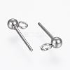 Non-Tarnish 304 Stainless Steel Stud Earring Findings X-STAS-H410-10P-2