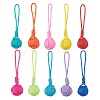 Polyester Cord Knitted Ball Wood Pendant Decoration HJEW-JM01034-1