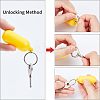  4Pcs 2 Colors ABS Plastic Floating Keychain KEYC-NB0001-14-3