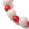 Natural Fossil & Dyed Malaysia Jade Round Beaded Stretch Bracelets for Women BJEW-JB10824-3