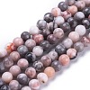 Natural Pink Zebra Jasper Beads Strands G-K410-04-4mm-1