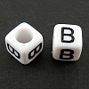 Letter Acrylic European Large Hole Beads X-OPDL-R050-10mm-B-1