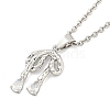 Brass Micro Pave Clear Cubic Zirconia Pendant Necklace NJEW-B100-04P-2