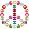 SUNNYCLUE 100Pcs Peace Sign Synthetic Turquoise Beads DIY-SC0015-52-1