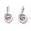 Elegant Fashion Double Heart Brass Dangle Earrings OA6431-1-2