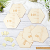 Hexagon Wood Measuring Growth Chart Rulers TOOL-WH0136-124A-4