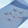 Unicraftale 120Pcs Heart & Flower & Star & Square 304 Stainless Steel Ear Stud Components STAS-UN0026-39-3