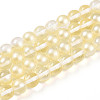 Baking Paint Transparent Glass Beads Strands DGLA-N011-10mm-02-1