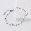 304 Stainless Steel Oval with Religion Virgin Link Bracelets for Women YL3658-6-1