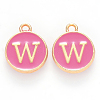 Golden Plated Alloy Enamel Charms ENAM-S118-08W-1