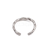 304 Stainless Steel Rattan Open Cuff Rings for Women RJEW-G285-03P-3