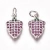 Brass Micro Pave Cubic Zirconia Charms ZIRC-I038-08P-1