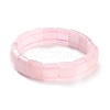 Natural Rose Quartz Beaded Stretch Bracelets for Women BJEW-C081-10-2