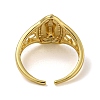 Oval with Virgin Mary Brass Open Cuff Rings for Women RJEW-Z050-06G-3