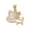 Brass Micro Pave Clear Cubic Zirconia Pendant KK-I712-41G-1