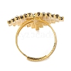 Rack Plating Rhombus Brass Cubic Zirconia Adjustable Rings for Women RJEW-S242-13G-3