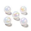 UV Plating Opaque Rainbow Iridescent Acrylic Beads SACR-A001-03C-1