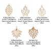 10Pcs 5 Styles Iron Rhinestone Pendants IFIN-YW0001-93-4