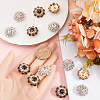 Gorgecraft 16Pcs 2 Colors 1-Hole Alloy Rhinestone Shank Buttons BUTT-GF0003-62-3