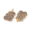 Brass Micro Pave Cubic Zirconia Pendants ZIRC-F134-23G-01-3