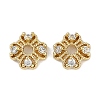 Brass Micro Pave Clear Cubic Zirconia Bead Caps KK-I719-06G-1