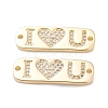 Brass Micro Pave Cubic Zirconia Links ZIRC-L093-34G-1