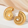 304 Stainless Steel Shell Pearl Stud Earrings EJEW-G423-22G-2
