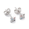 3 Pairs 3 Style Enamel Rhombus with Star Dangle Hoop Earrings EJEW-B020-10P-2