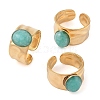 Oval Natural Amazonite Finger Rings RJEW-Z057-12G-06-4