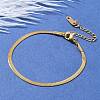 304 Stainless Steel Snake Chain Bracelets for Women Men STAS-S157-36B-G-1