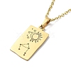 Rectangle with Twelve Constellations Pendant Necklaces NJEW-D069-01G-07-3